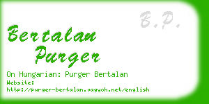 bertalan purger business card